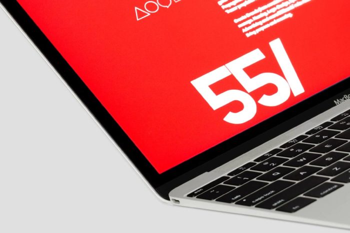 Close-up shot of lap top screen and keyboard