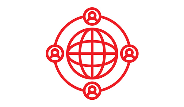UofL Health Now logo Red globe graphic on white background